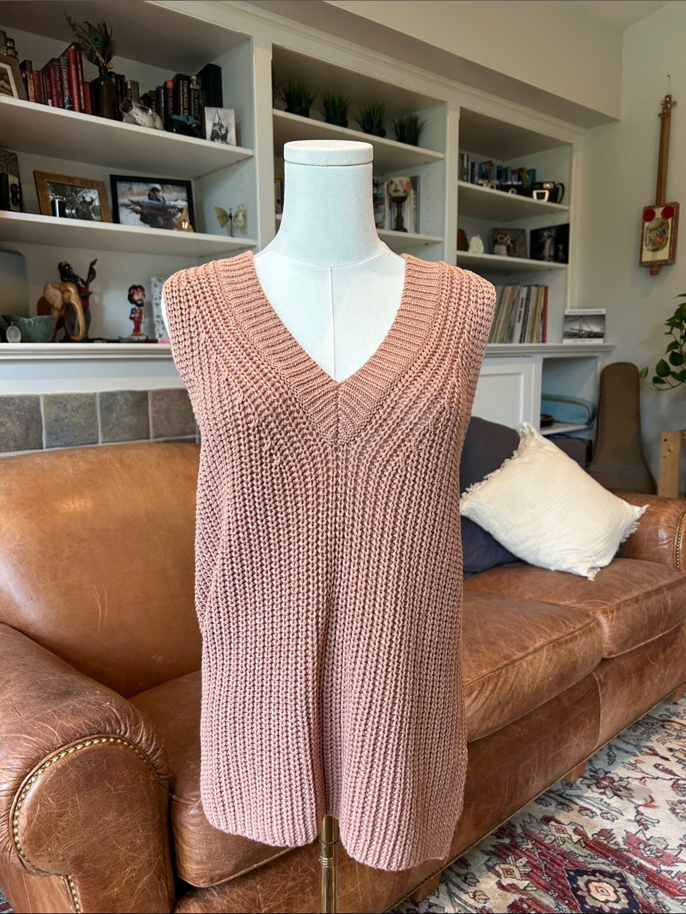 Gentle Fawn Sleeveless V-Neck Knit Vest in Dusty Rose - Picture 7 of 7